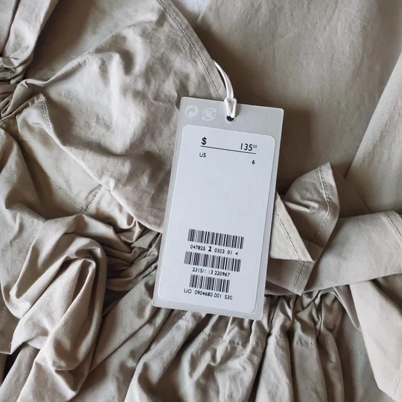 COS ORGANIC COTTON RUCHED PANEL DRESS - NWT - Size 6 - Picture 4 of 6